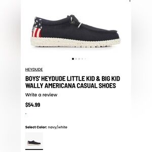 Hey Dude Kids' Wally Sneakers - Navy and White, size J-6, worn once!